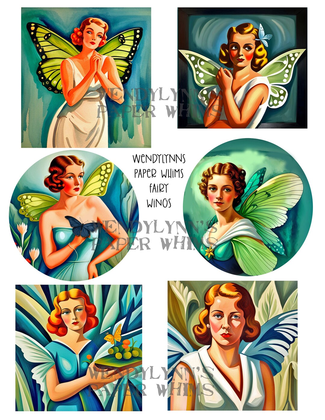 PRINTABLE, Vintage Fairy Designs, Instant Download, Digital Collage ...