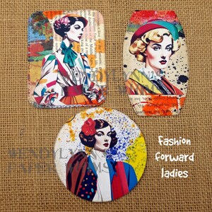 Fashion Forward Ladies, Junk Journal Embellishments, Art Journaling, Scrapbooking, Mixed Media Collage,  One of a Kind, Handcrafted Clusters