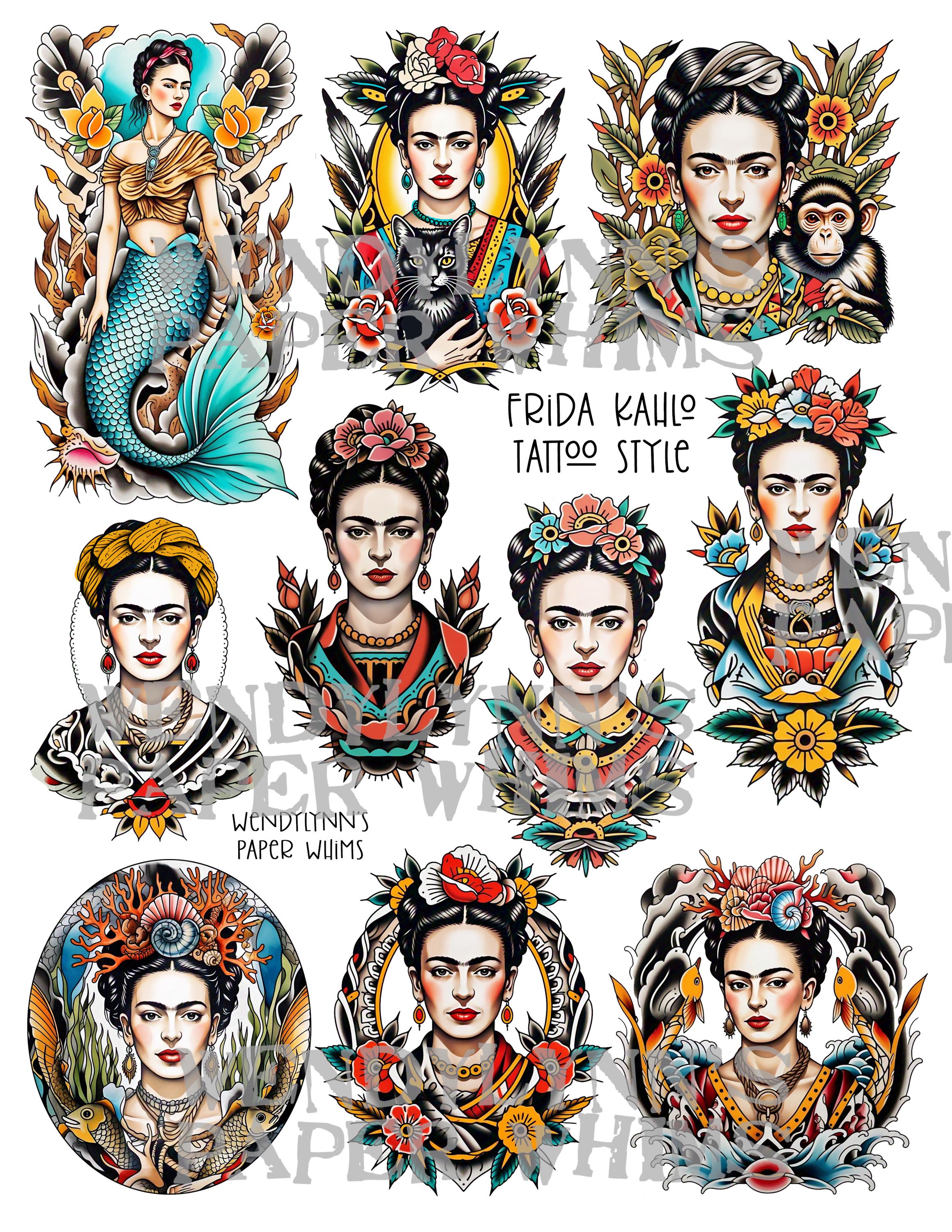 Frida Tattoo - Etsy New Zealand