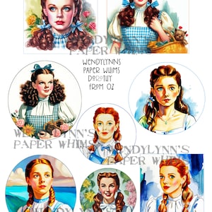 Dorothy Wizard of Oz Clipart: Printable Collage Sheet (Digital Download)