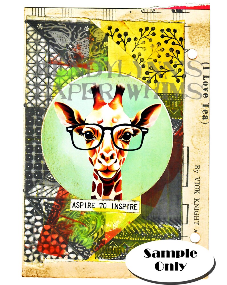 IMPRIMABLE, téléchargement immédiat, feuille de collage numérique, hipsters animaux, alpaga, lama, renard roux, flamant rose, autruche, girafe, chapeaux, lunettes image 9