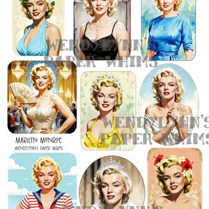 Marilyn Monroe, Screen Legend: Clipart (Digital Download, Printable A4 JPEG/PDF)