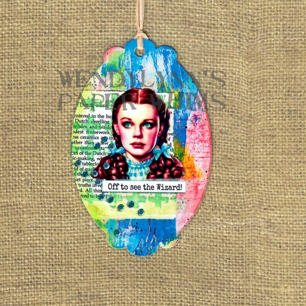 Bookmark, Dorothy from Wizard of Oz, Vintage, Mid Century, Retro, Off to See the Wizard, Land of OZ, Digital Art Print, Small Gift, Tag