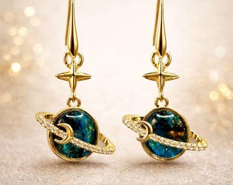 Celestial Gold Dangle Earrings