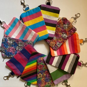 Porta tarjetas de regalo - Pequeñas bolsas con cremallera - Colores de la bandera del orgullo