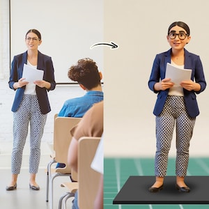 Personalized 3D Figurine for Teacher , Custom Teacher Desk Ornament, Unique Bobblehead Gift, Classroom Keepsake, Teacher&#39;s Day Gift