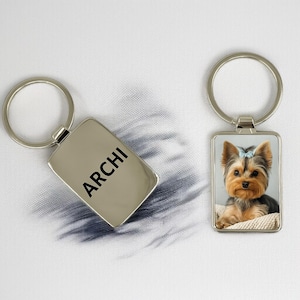 Personalized engraved keychain – personalized keychain with a photo of your pet, keychain with a photo as a gift for dog or cat lovers