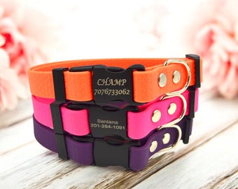 Collar impermeable para perros: personalizado y ajustable para mascotas, para perros pequeños, medianos y grandes.