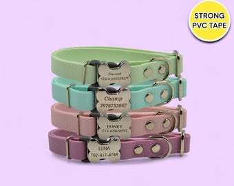 Collar impermeable para perros: duradero, personalizado y ajustable para mascotas, para perros pequeños, medianos y grandes.