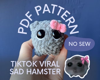 Modèle au crochet pour hamster triste, TÉLÉCHARGEMENT PDF NUMÉRIQUE, hamster viral TikTok