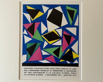 Un cartel de exposición de litografía enmarcada de Matisse creado en 1959