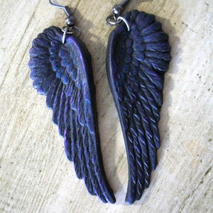 Nevermore Wings — Poe-inspirierte Krähe Raben Ohrringe Fan Art Geschenk Never More Lenore Schmuck