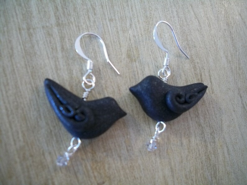 Raven Earrings Raven Crow Jewelry Gothic Cameo Earrings Edgar Allan Poe
