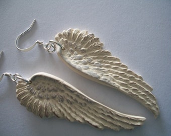 Cremige Ecru Engelsflügel Ohrringe