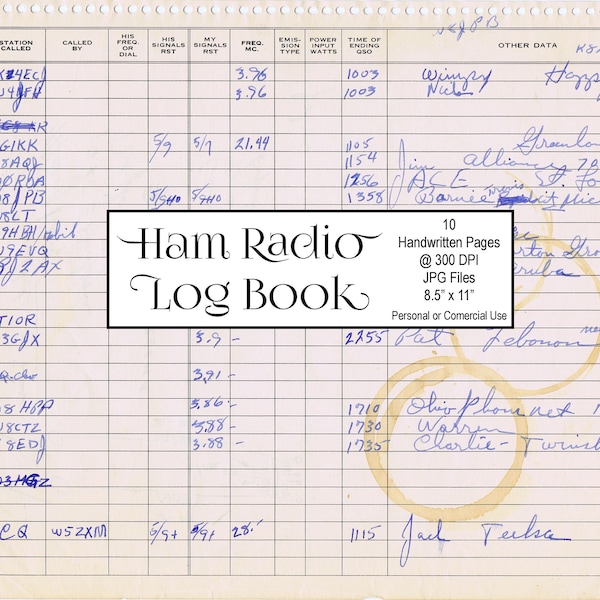Printable Ham Radio Log Etsy printable-ham-radio-log-etsy