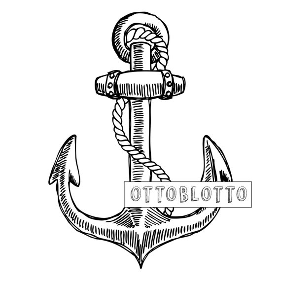 ANCHOR Drawing COMPASS ROSE Drawing, Nautical Drawing Clipart
