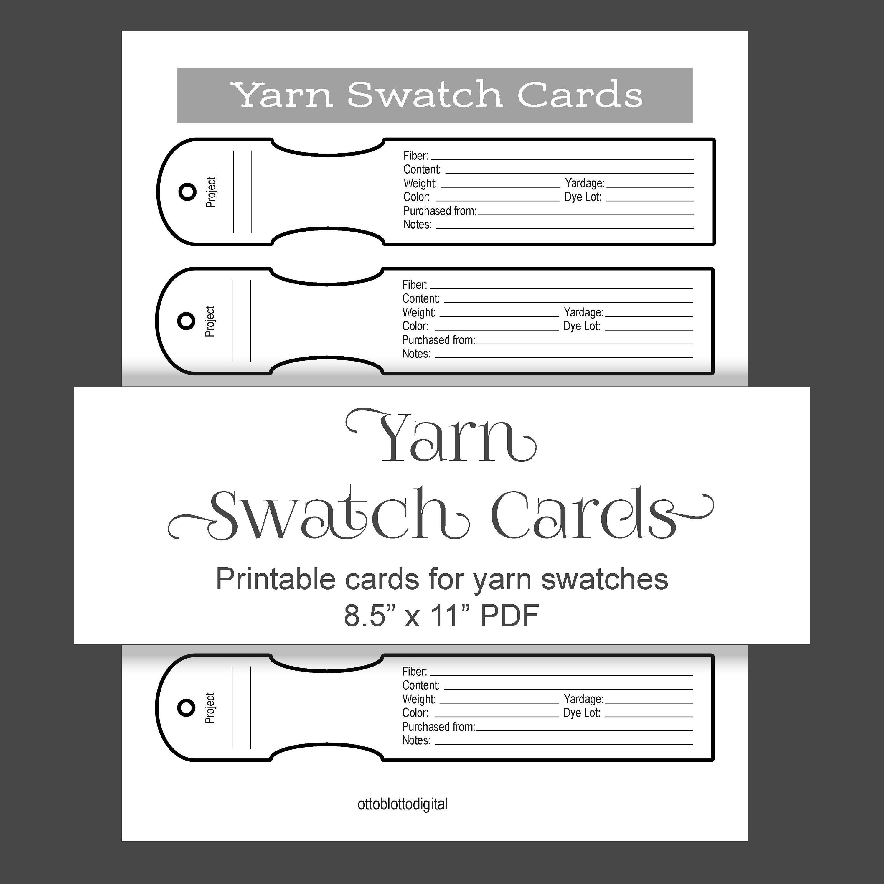 Yarn Swatch Cards Yarn Swatch Cards