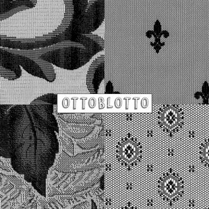 May include: Black and white image of a floral pattern with the text "OTTOBLOTTO" in a white box.