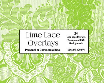 LIME LACE Overlay 24 @ 3600 x 3600 300 dpi transparent lace PNG, printable lace clipart, digital download printable scrapbook paper, floral