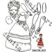 Frida Kahlo cut-out paper doll printable template by Danita (Digital Download)