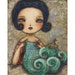 The knitter of the sea - Giclee print reproduction of an original mixed media painting by Danita Art