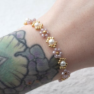 Perlen Blumen Armband Bild 6