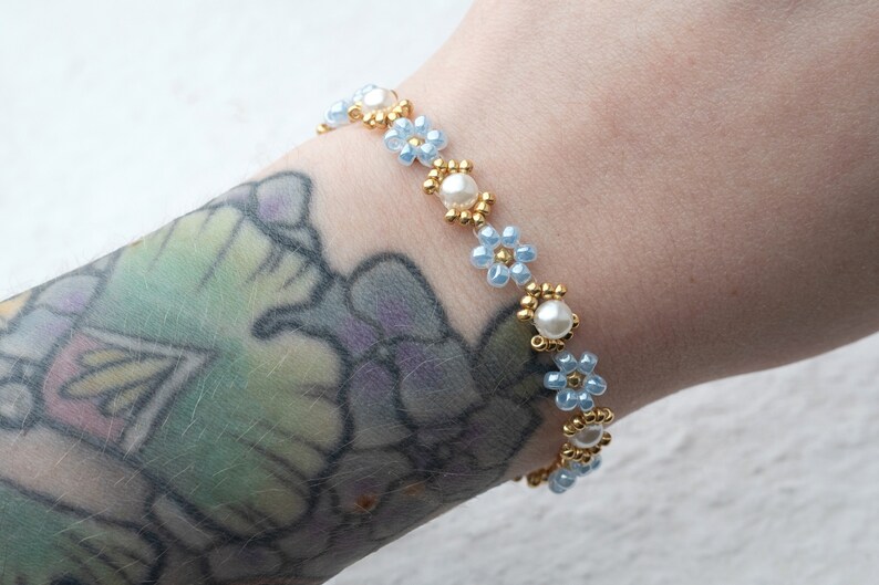 Perlen Blumen Armband Bild 7