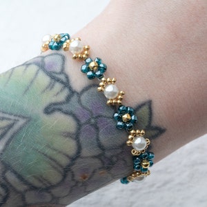 Perlen Blumen Armband Bild 5