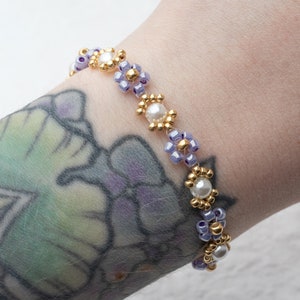 Perlen Blumen Armband Bild 3