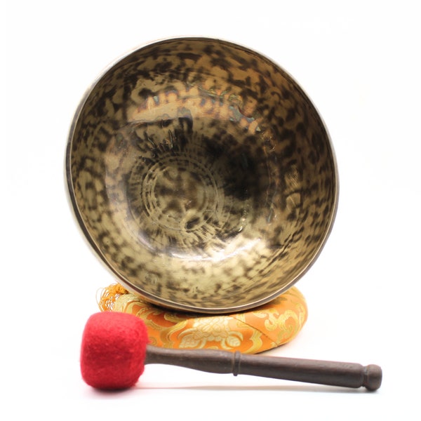 Super Tiger Eye Singing Bowl Handmade in Kathmandu Valley - Authentic Hand Hammered Healing Bowl - All sizes and Set