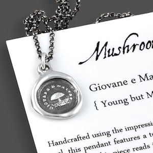 Toadstool Wax Seal Necklace - Young but Mature - Mushroom - 150