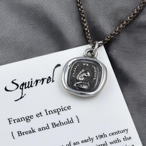 Look Within - Squirrel Wax Seal Necklace - Break and Behold, Don't judge a book by its cover - 250
