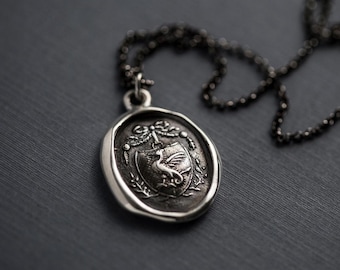 Guardianship and Protection - Dragons Crest Wax Seal Necklace - Wax seal Jewelry 405