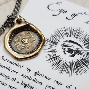 Eye of Providence Pendant Necklace ~ May it watch over you ~ Bronze Wax Seal Jewelry - 459B