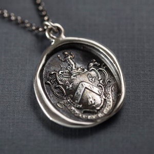 Mermaids Crest - Fight your battles, and win - Wax seal mermaid crest necklace - 414