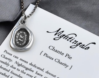 Nightingale Wax Seal Nurse Necklace - Dedicated Charity Jewelry - 296