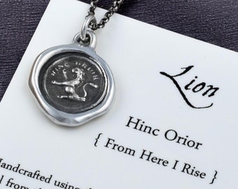 Be a Lion - From Here I Rise Lion Wax Seal Necklace - Hinc Orior - 253