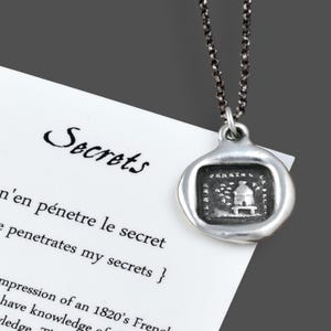 Bees and Beehive Wax Seal Necklace from Antique French Seal - No one penetrates my Secrets - 118