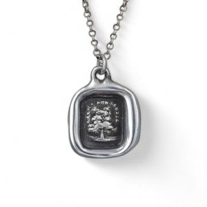 Grow don&#39;t change Evergreen Tree Wax Seal Pendant in Italian - 301
