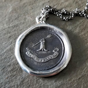 Firm of Purpose - Latin Wax Seal Necklace - TENAX PROPOSITI - 123