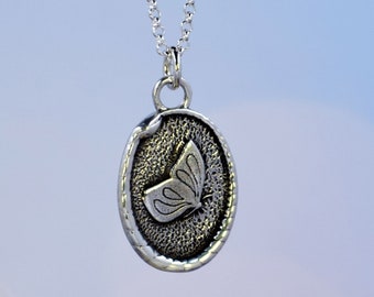"Schmetterling ""Neuer Anfang"" ~ Ouroboros und Schmetterling Halskette - Eternal Collection Sterling Silber Eternity Snake Anhänger - 580."