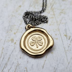 Gold Four Leaf Clover Necklace in Gold Vermeil - 299G