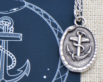 Anker 'Hope' ~ Ouroboros und Herz Halskette - Ewige Hoffnung Sterling Silber Eternity Schlangen Anhänger - 564