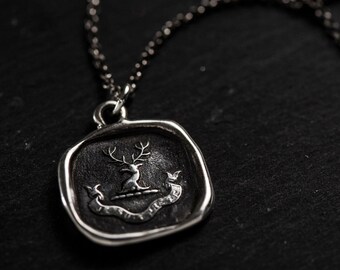 Stag - Wax Seal Crest Necklace - I Am Ready - 200