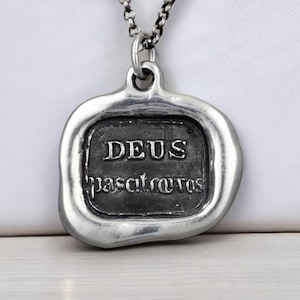 God Feeds the Ravens Wax Seal Necklace - Deus Pascit Corvus - 115