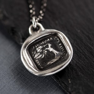 Strength Necklace - Wax seal Jewelry with motto &#39;Bend Don&#39;t Break&#39; from antique french wax seal - Oak Tree Necklace - 101