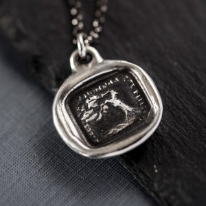 Strength Necklace - Wax seal Jewelry with motto 'Bend Don't Break' from antique french wax seal - Oak Tree Necklace - 101