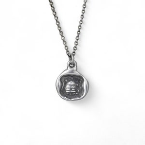 Beehive Wax Seal Necklace - Bee Charm, Bee Necklace, Bee&#39;s Wax Seal Jewelry - 248