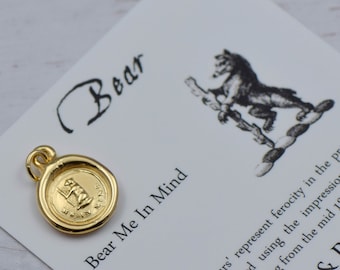 Gold Bear Necklace - gold vermeil tiny bear pendant - Bear me in mind - 263G