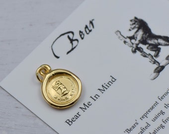 Collar de oso de oro - colgante de oso pequeño en oro vermeil - Tenme en cuenta - 263G